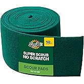 SCRUBIT Scouring Pad Roll - 19 FT Green scrubbing Pads Roll - Non Scratch Dish Washing Scrubbers - Abrasive and Heavy Duty Pot Scrubber Roll for Kitchen, Pots, Pans, Oven, and Grill 19 FT X 6" x0.3"