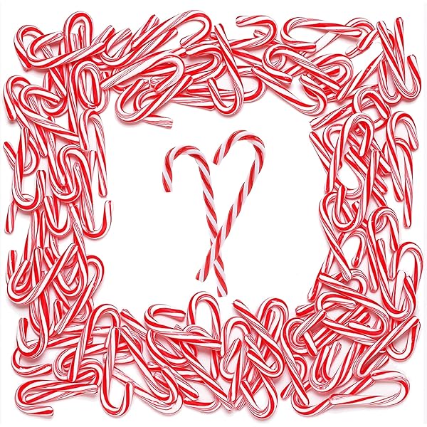 FUSION SELECT 100 PACK MINI CANDY CANES – STRIPED CHRISTMAS CANDIES, SWEET GOODIES FOR THE HOLIDAYS – NATURALLY FLAVORED MINI PEPPERMINT CONFECTIONS FOR YULETIDE PARTIES, STOCKING STUFFERS, GIFTS