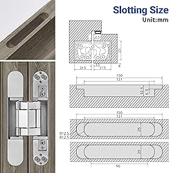 Hawaminent Upgraded Invisible Door Hinges 2 Silver