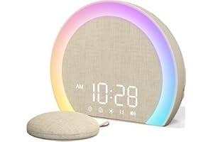 ANJANK Extra Loud Alarm Clock with Wireless Bed Shaker, Vibrating Dual Alarm with Light Wake Up for Heavy Sleepers & Hearing Impaired, 9-Color Night Light, 8 Sounds, 0-100% Dimmer, USB Charger