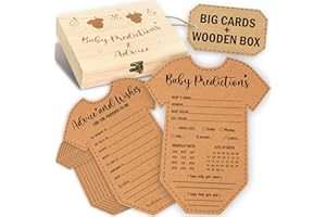 Stofinity Baby Prediction Cards for Baby Shower Games Gender Neutral - Boho Baby Shower Advice Cards for Parents To Be, Fun Guessing Games Activities (5x7)