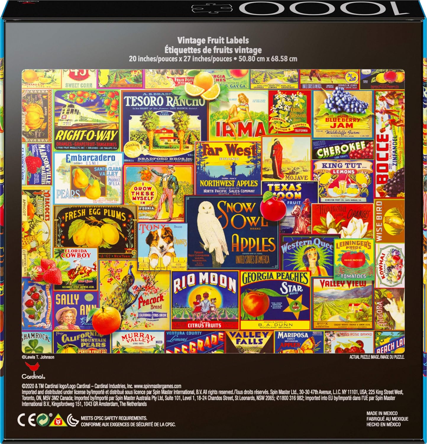 Toys Games Families Retro Comics And Fruit Labels Spin Master Games 2 Pack Of 1000 Piece Jigsaw Puzzles For Adults And Kids Ages 8 And Up Multi Color Puzzles