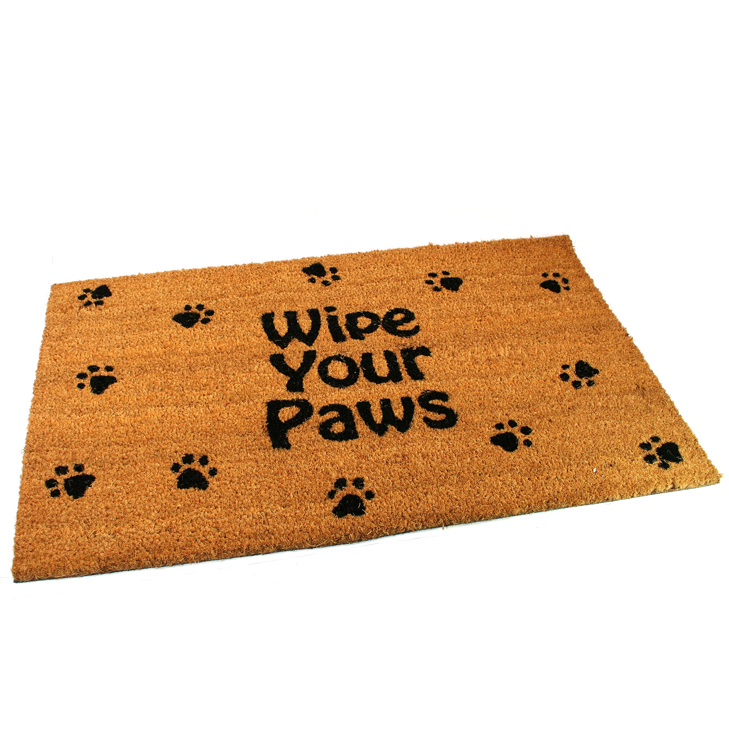 Black Ginger Large, Thick, Decorative, Patterned Coir Door Mats with Nature Designs (Wipe Your Paws)