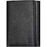 SERMAN BRANDS Trifold Wallet for Men - RFID Blocking Genuine Leather, 11 Card Slots & ID Window, Slim Everyday Carry, Durable Stitching, Gift for Him