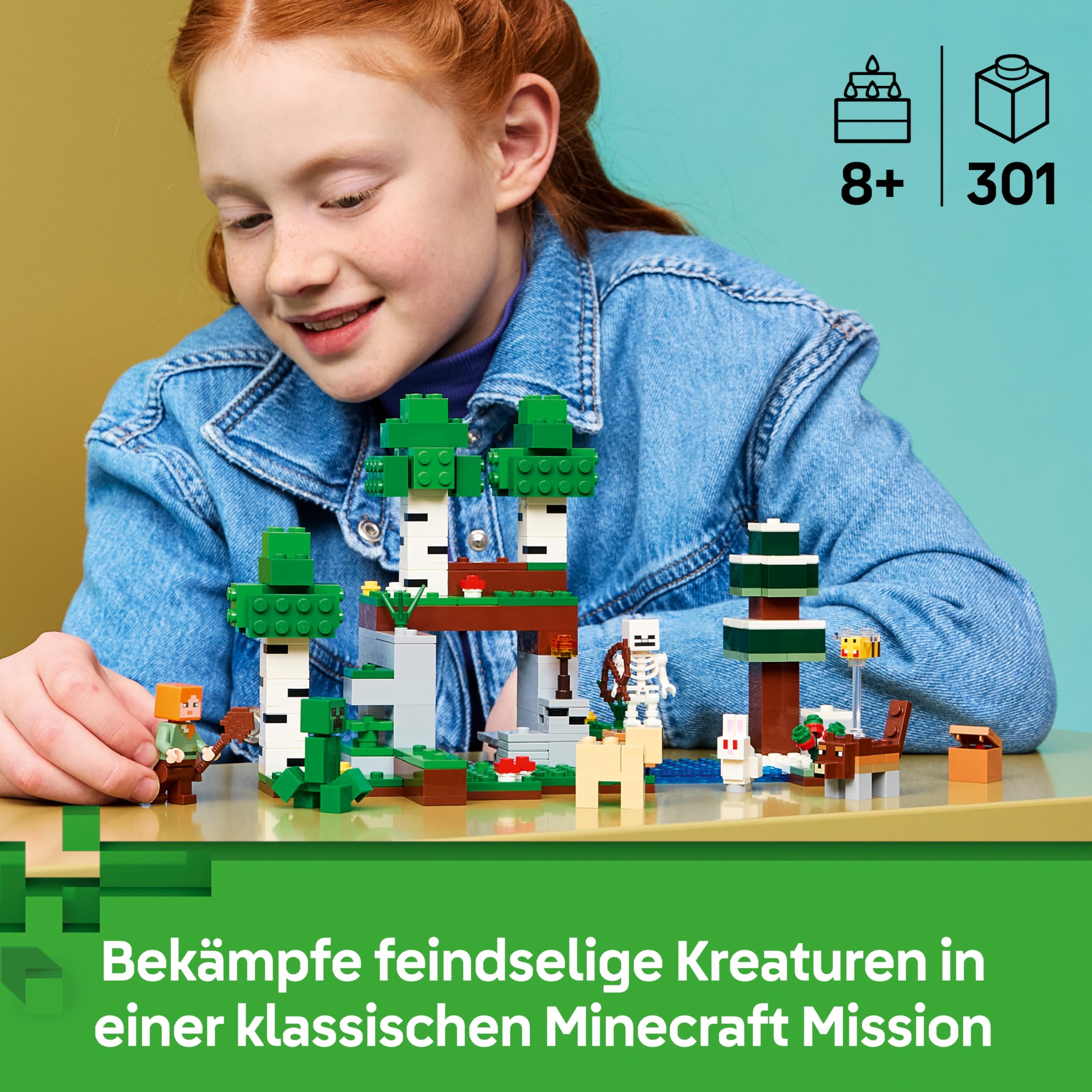 LEGO Minecraft Erstes Abenteuer in der Nacht - Interaktives Spielzeug mit 7 Figuren inkl. Alex, Creeper, Skelett & Waldwolf - Gaming-Geschenk für Jungen und Mädchen ab 8 Jahren - 21593 2