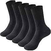 MAGIARTE Mens Athletic Cotton Crew Socks Moisture Wicking Breathable Sports and Casual Socks for Men 5 PACK