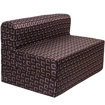 Uberlyfe Polycotton Washable Cover Sofa Cum Bed - 1 Seater - 3 X 6 Inch (Dark Brown)