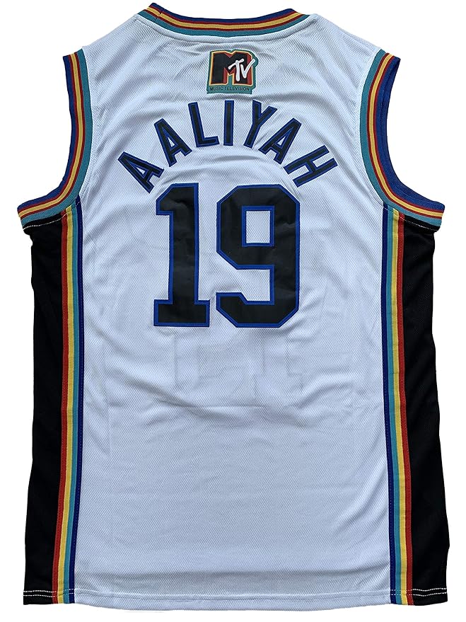 Aaliyah 19 Bricklayers MTV Rock N Jock 90s Hip Hop Clothes for Party Men Basketball Jersey