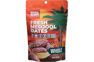 Natural Delights Medjool Dates – Large & Plump Whole Dates Medjool, Non-GMO Verified, Good Source of Fiber, Naturally Sweet F