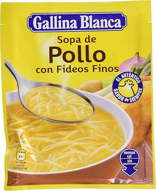 Gallina Blanca Sopa deshidratada de pollo con fideos finos 71 g Amazon.es Alimentación y