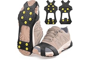Ice Cleats Snow Traction Cleats for Shoes and Boots Anti-Slip Crampons Ice Grippers for Walking Hiking Running Fishing Ice Sn