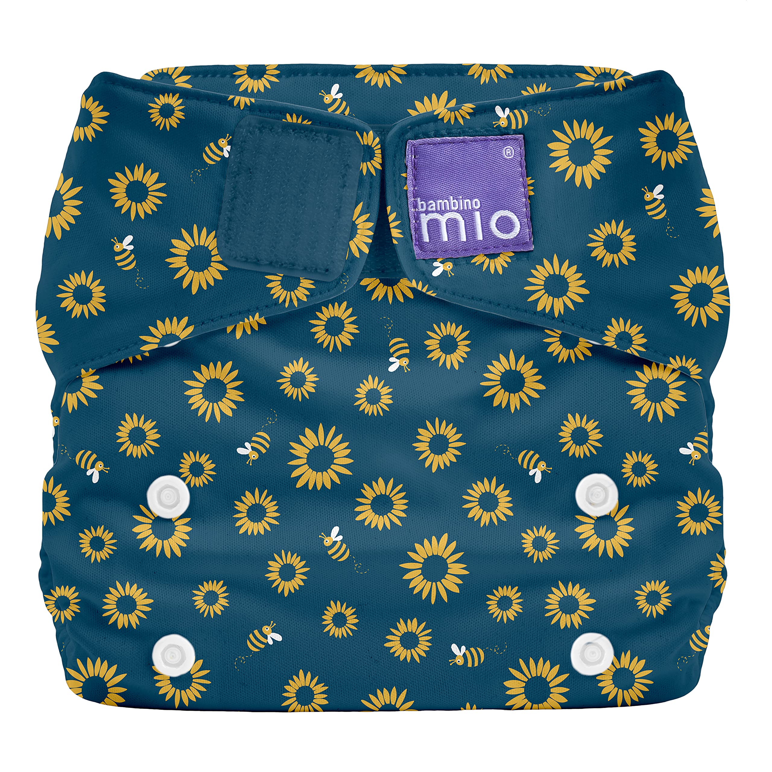 Bambino Mio, Miosolo Classic All-in-One Reusable Nappy, Eco Chemical Free Nappy (Sunflower Power, One Size)