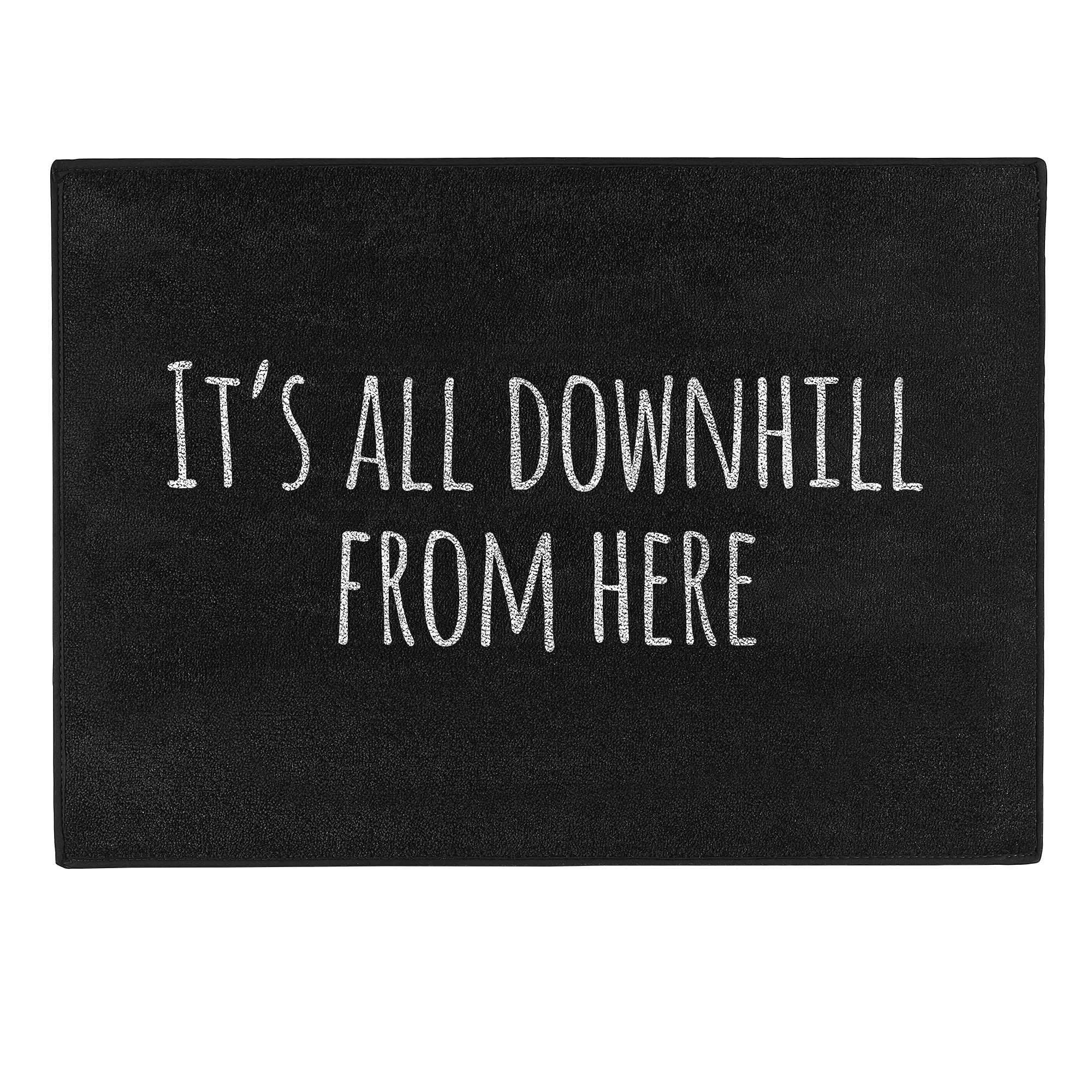 Pechkeks Misfortune Cookies Doormat "It's All Downhill", 70 x 50 cm, Black