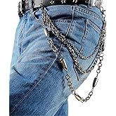 JAZTAKU Unisex Punk Pant Chains Jeans Wallet Chain Hip Hop Rock Band Belt Chain Biker Trouser Chain