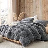 Alaskan Winters Coma Inducer&reg; Full Oversized Comforter, Chiseled Stone Gray | Experience Coma Worthy Sleep with Fluffy Shaggy Plush Faux Fur Extra Large Bedding
