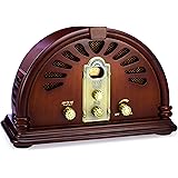 ClearClick Classic Vintage Retro Style AM/FM Radio with Bluetooth - Handmade Wooden Exterior