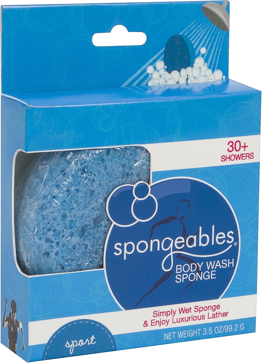 Spongeables 30 Plus Body Wash Infused Sponge with Blue
