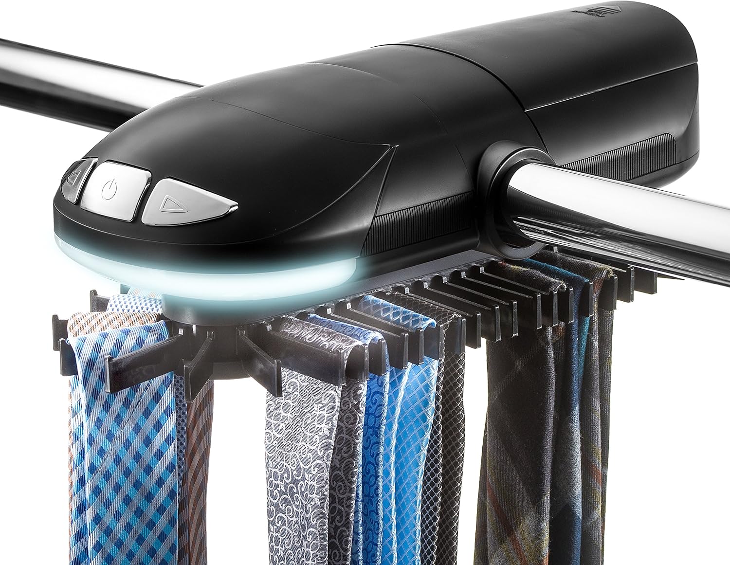 Tie Racks Home Kitchen Sunbeam 50 Hook Battery Operated Tie And Belt Rotating Rack