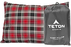 TETON Sports Camp Pillow; Great for Travel, Camping and Backpacking; Washable, Grey