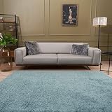 THE RUGS Shaggy Living Room Rug 200x290 cm Duckegg Blue 30 mm Thick view 7