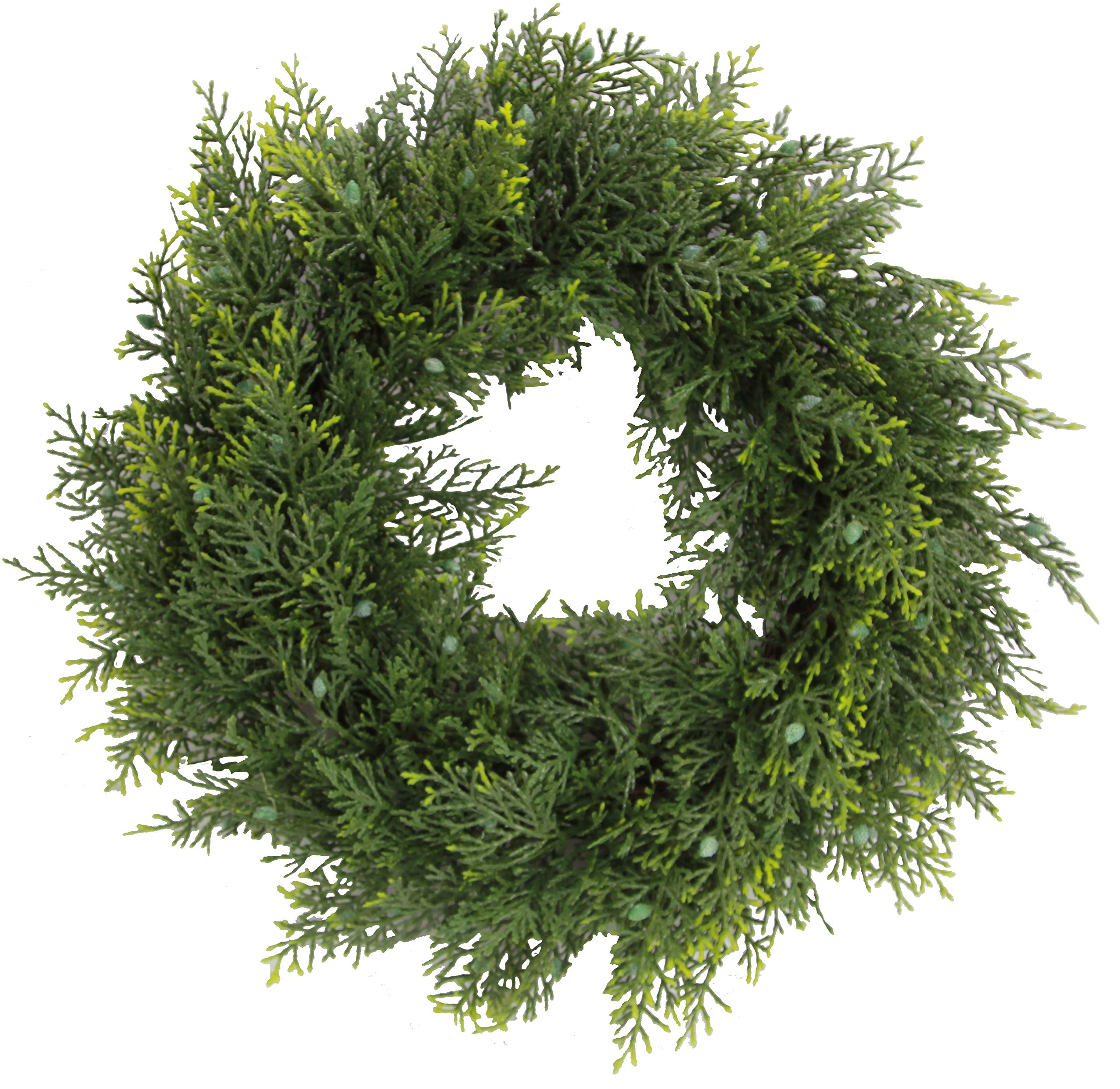Photo 1 of ***FACTORY SEALED*** Admired by Nature 20" Faux Cedar Wreath with Berries - for Home Holiday Christmas Decor, Front Porch Wreath Decoration, Green