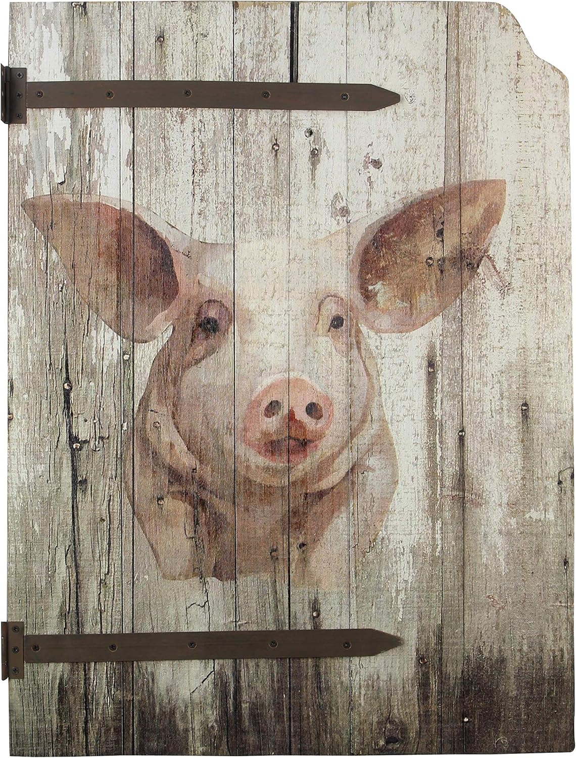 Amazon Com Youngs Inc Wood Barn Door W Pig Design Sign Multi