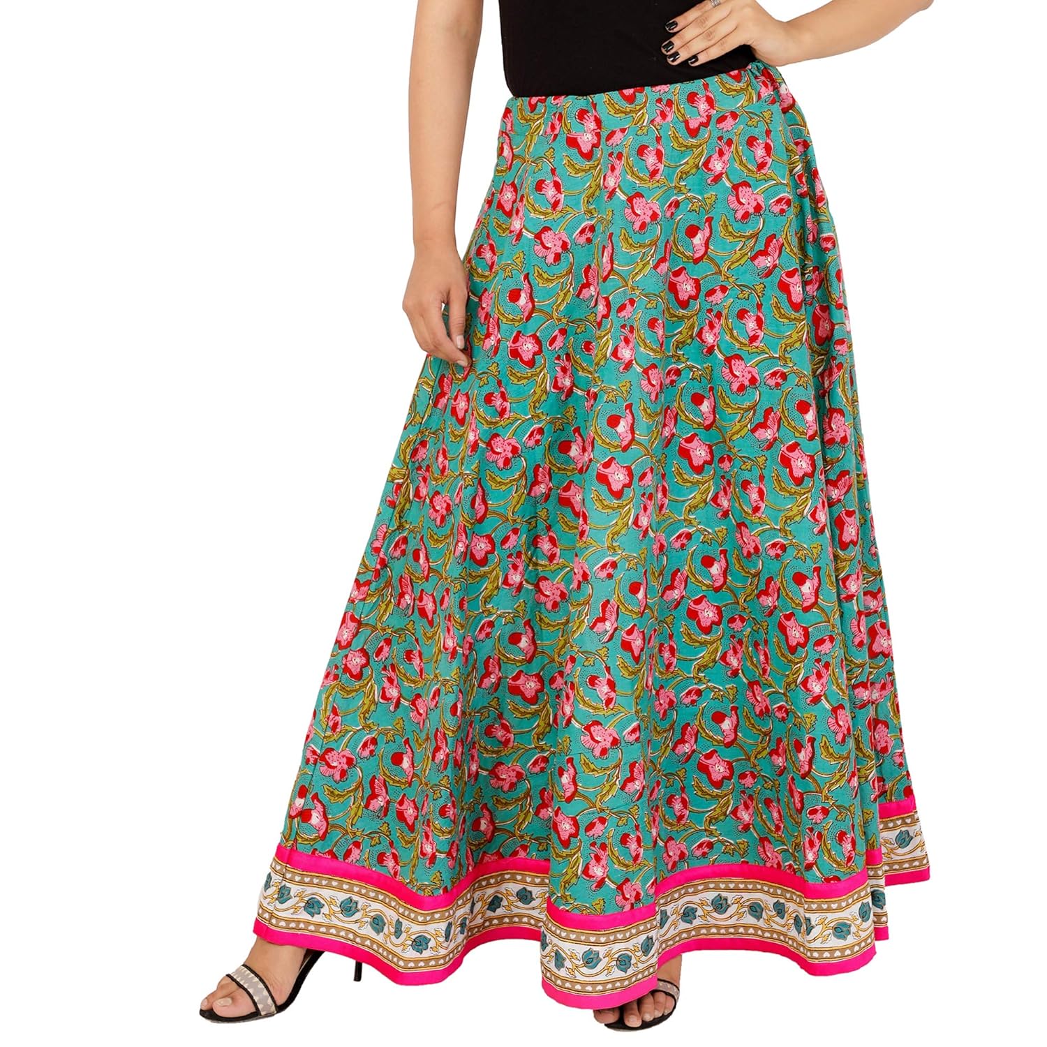 fab star women's cotton print skirt