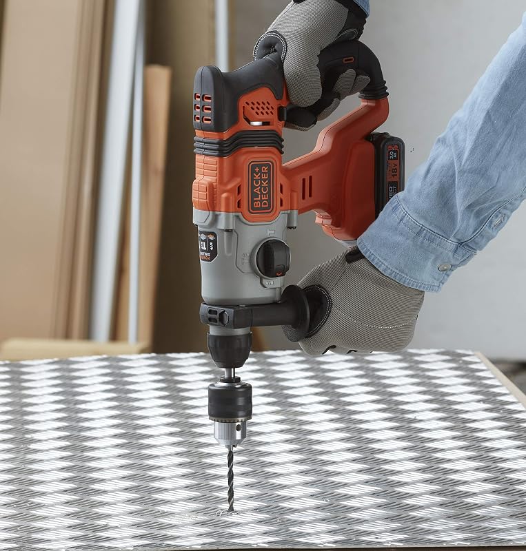Marteau perforateur SDS-Plus 18V sans fil, énergie de frappe 1,2J, 3 modes, inclut une mèche à béton de 6mm et une boîte de rangement, BCD900B-XJ