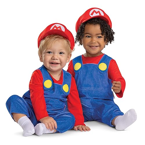 Disguise Infant Mario Costume, Official Super Mario Bros Outfit for Babies, Size (12-18 months)