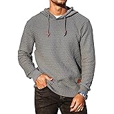 KAVIANA Men's Hooded Sweatshirt Hoodie Solid Knitted Pullover Long Sleeve Casual Sweater