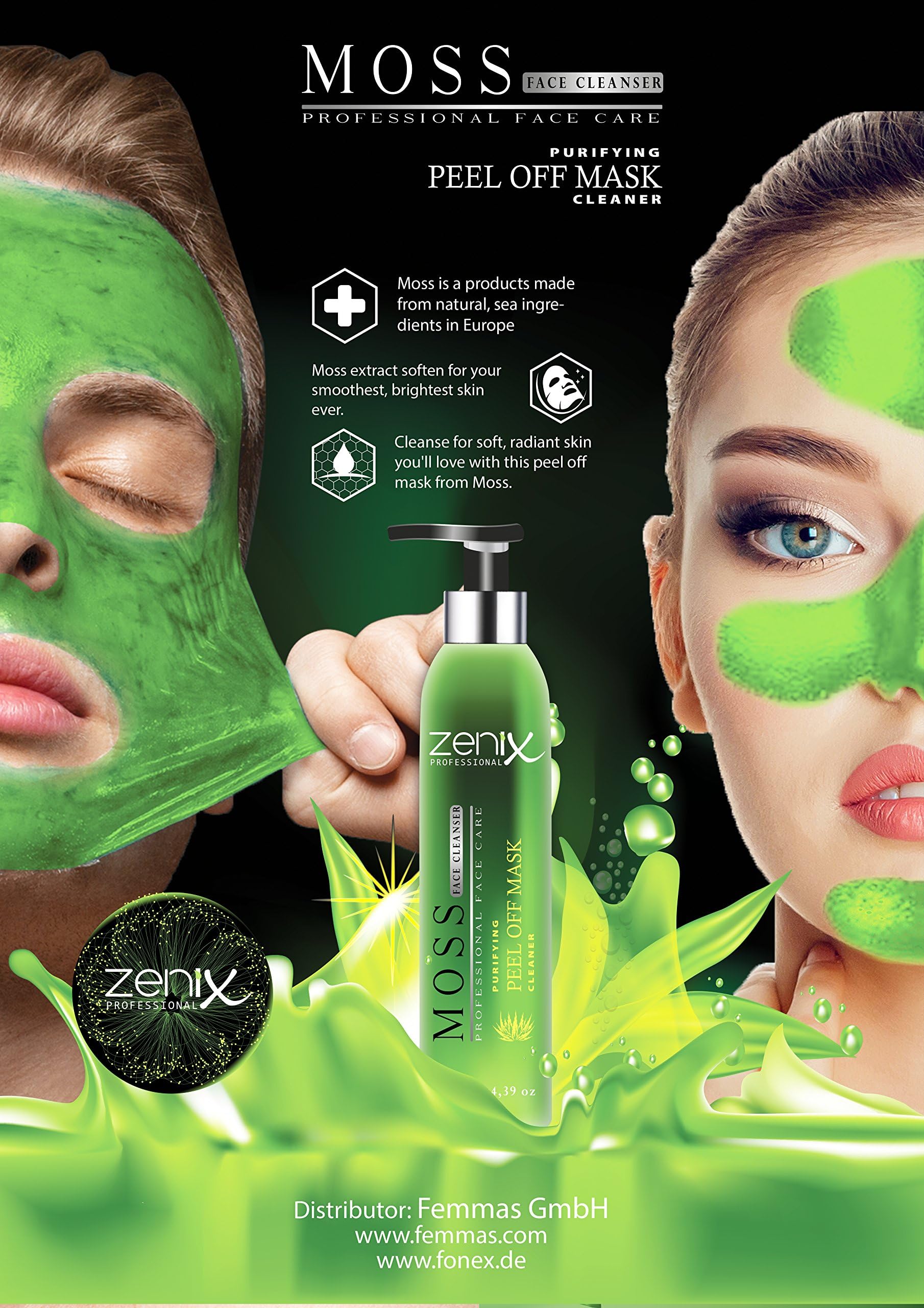 Green Moss Mask Peel - Green peeling mask against pimples, blackheads and impurities
