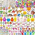 318 pcs Easter Eggs Filled Easter Egg Fillers 100 pack Easter Eggs Bulk wtih 218 Toys inside Small Toys for Easter Eggs Easter Basket Stuffers Easter Egg Hunt Party Favors for Kids Toddlers Boys Girls