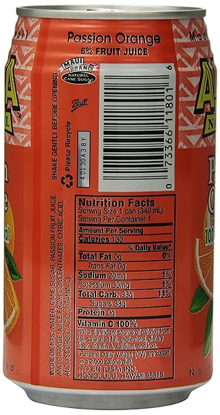 ALOHA MAID JUICE, PASSION ORANGE, 11.5 FL OZ (PACK OF 24)