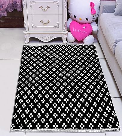 Saral Home Soft Cotton Multi Purpose Rugs- 75x100 cm, Black