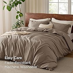 Bedsure 100% Washed Cotton Duvet Cover Oversized