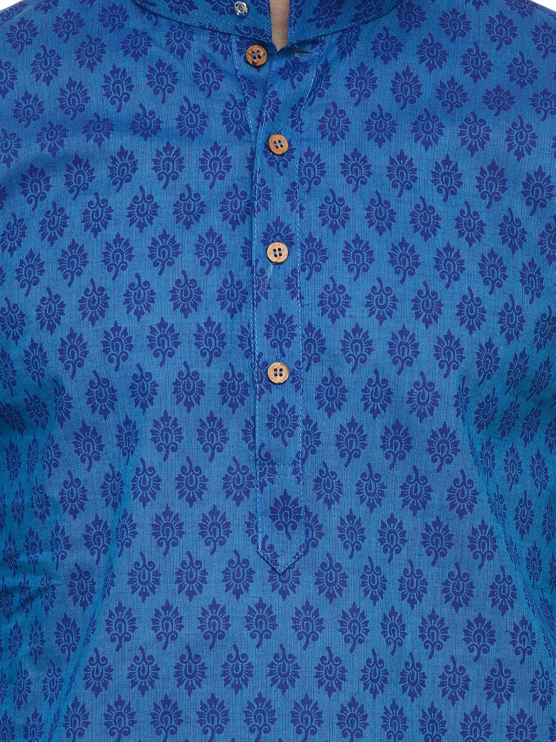 rg designers blue self printed full sleeves kurta pyjama set