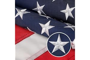 JETLIFEE American Flag 3x5 Outdoor, 210D 3x5 Flags Outside, Heavy Duty Spun Polyester USA Flag, All Weather US Flags with Embroidered Stars Sewn Stripes Brass Grommets, Vivid Color for Outdoor Indoor (3 by 5 Foot)