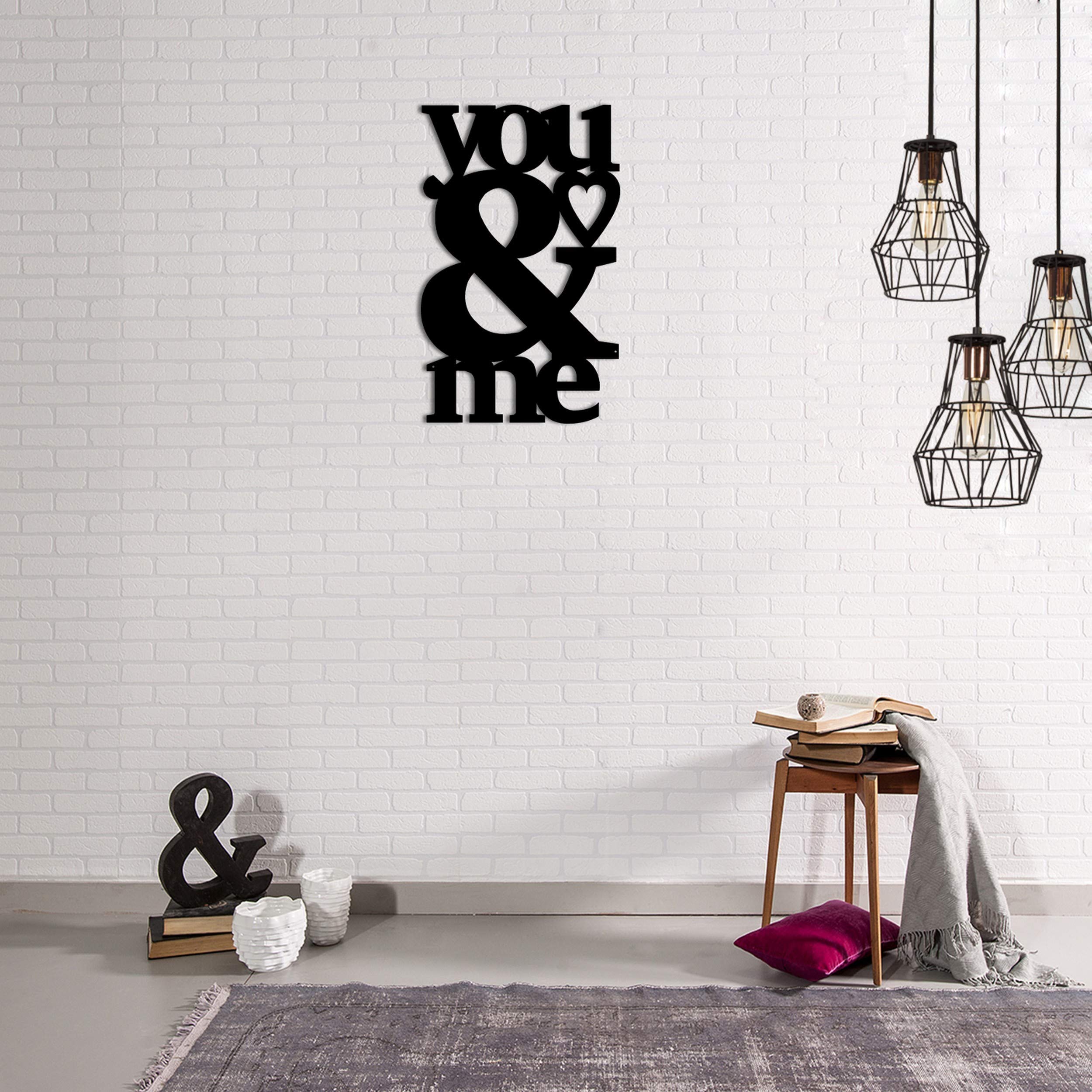 Homemania Wall Decoration, Steel, Black, 29 x 0.15 x 49 cm