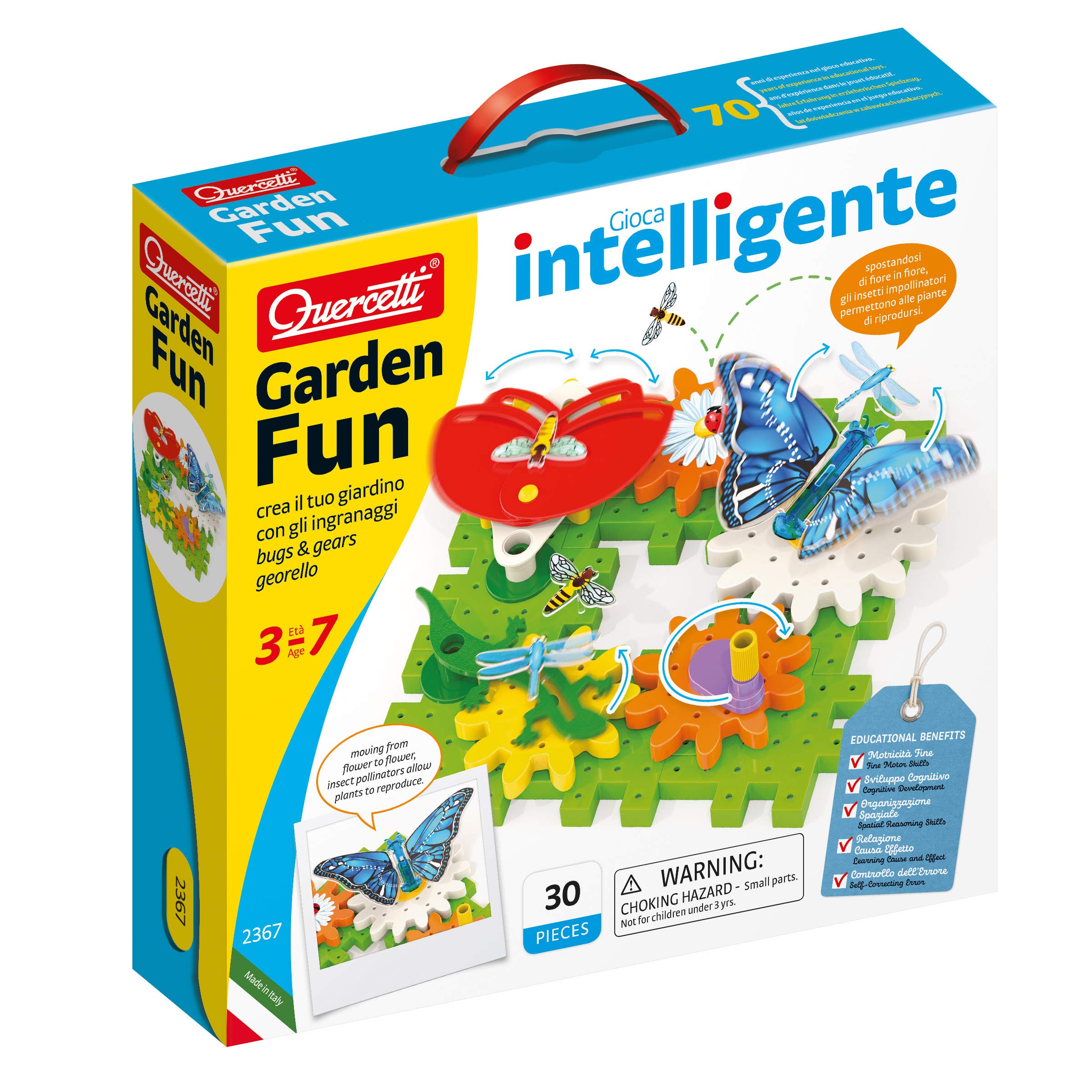 Quercetti 2367 Quercetti-2367 Garden Fun Georello Bugs & Gears-Building & Construction Toys, Gears Building Set