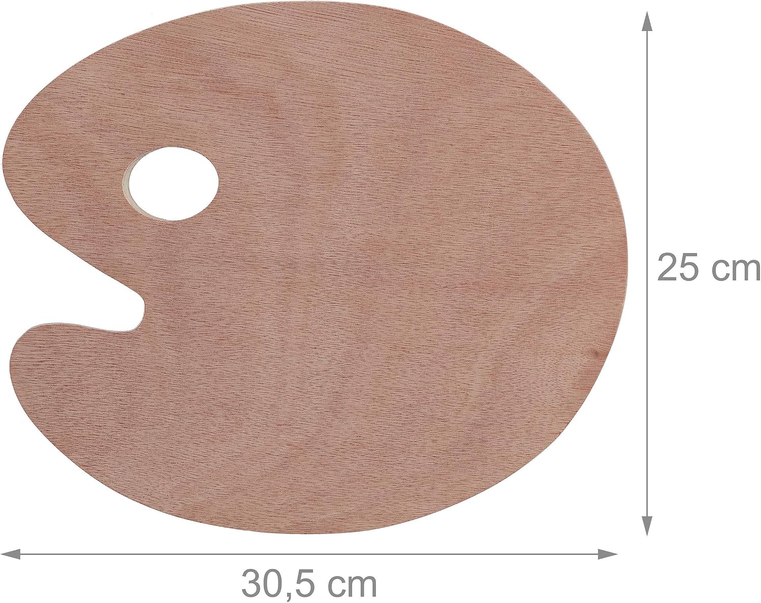 Relaxdays Mixing Wood, Paint Palette with Thumbhole, for Acrylics Aquarelle & Watercolours, for Artist Natural, Brown, Pack of 1 - Image 5