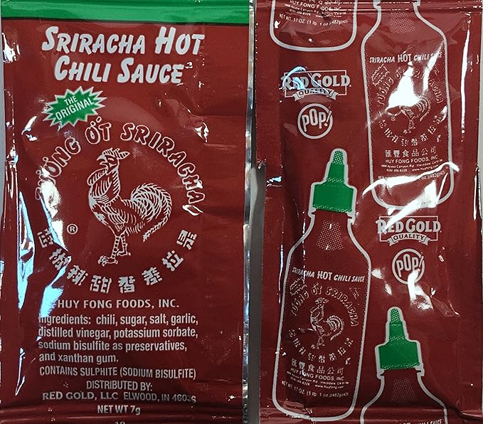 Orginal Sriracha Hot Chili Sauce 7g Packets (40 more) Huy