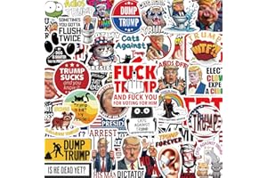 HIGHMOUNT Anti Tr××p Stickers 55Pcs - No Tr××p Stickers 2025 Funny American Dump Tr××p Not My President Against Vinyl Self-Adhesive Decals - Easy Stick Removeable for Bumper Window Tumblers Water Bottles