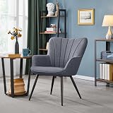 Yaheetech Modern Tub Chair Linen Fabric Armchair Grey view 4