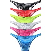 iKingsky Men's Sexy Brazilian Underwear See Through Bikini Under Panties Half Back Coverage Mens Underwear