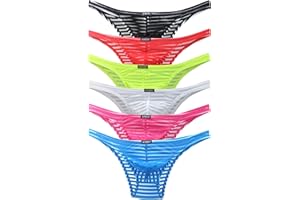 iKingsky Men's Sexy Brazilian Underwear See Through Bikini Under Panties Half Back Coverage Mens Underwear
