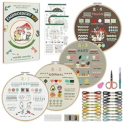 CYANFOUR 4 Stage Beginners Embroidery Kit for