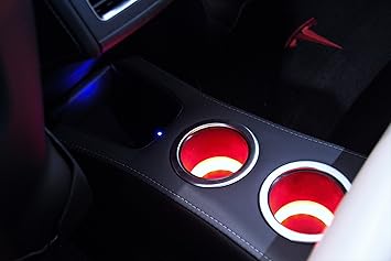 Amazon Com Evamped Led Rear Cup Holder Floor Console For Tesla