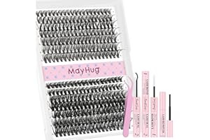 Mayhug Lash Extension Kit,DIY Individual Lashes Clusters,Bond And Seal,Lash Remover For Eyelashes Extensions,Lash Applicator 