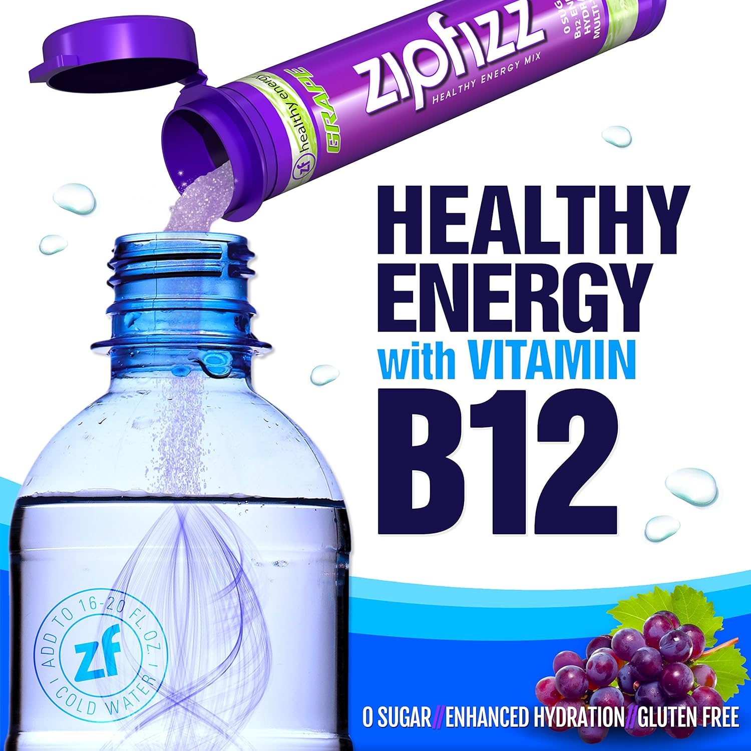 Zipfizz Healthy Energy Drink Mix, Hydration with B12 and Multi Vitamins, Variety Pack, 30 Count, 0.38 Ounce (Pack of 30) : Grocery & Gourmet Food