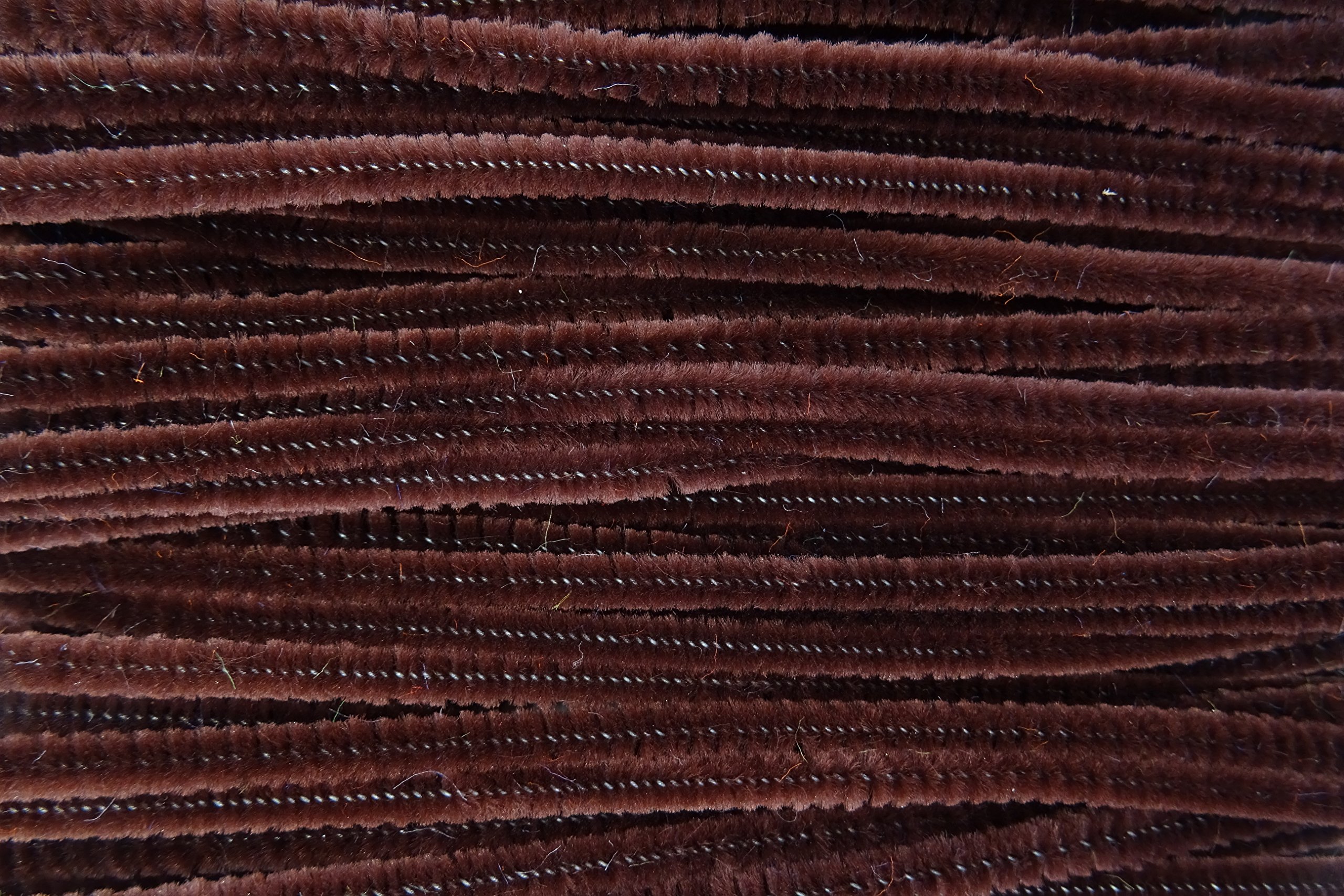 100 x Dark Brown Chenille Stems Craft Pipe Cleaners - Size 6" / 15cm Length - a2bsales